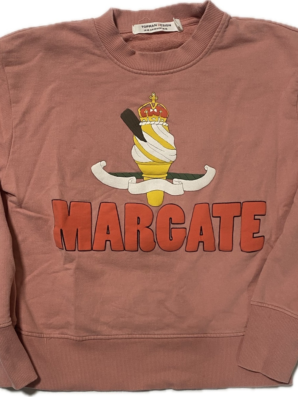 Topman Pink Graphic 'MARGATE' Crewneck Sweatshirt